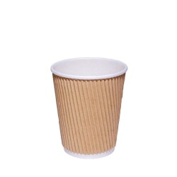 8oz Kraft Ripple Paper Cup (20x25per ctn)