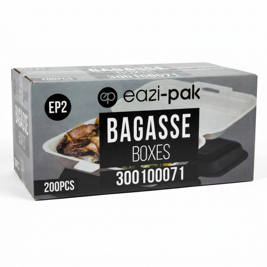 EP2 HP9 White Bagasse Medium Box LOWER 4x50's