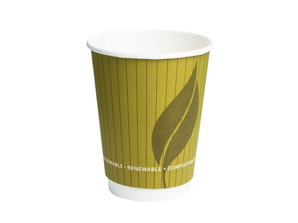 12oz Compostable Double Wall Leaf Design Cup 500