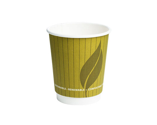 8oz Compostable Double Wall Leaf Design Cup 500