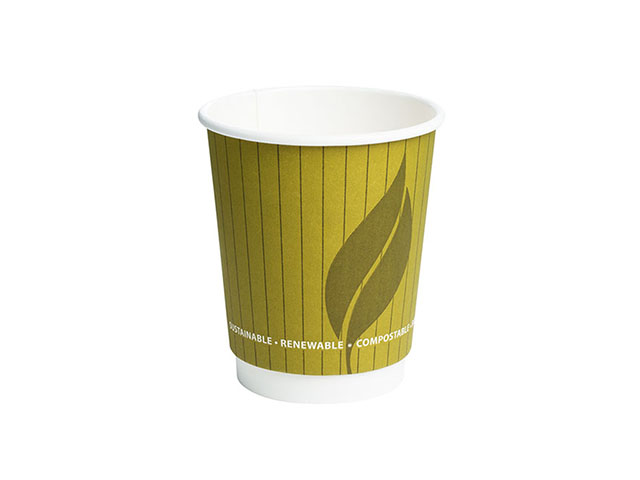 8oz Compostable Double Wall Leaf Design Cup 500