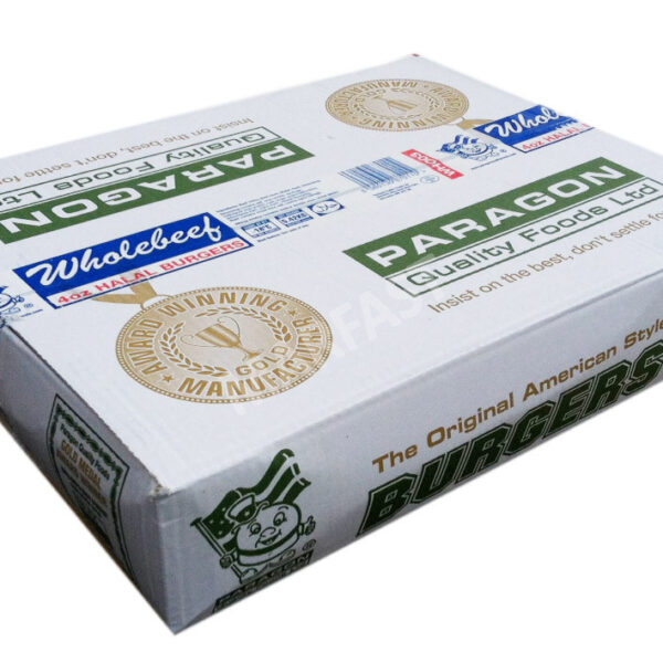 Paragon 4oz Whole Beef Halal Burgers 48x113gr