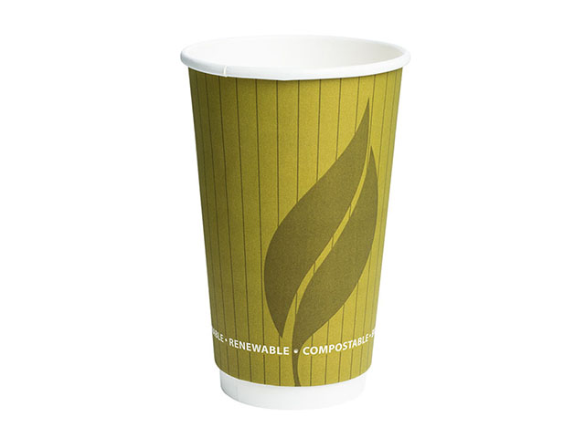 16oz Compostable Double Wall Leaf Design Cup 500