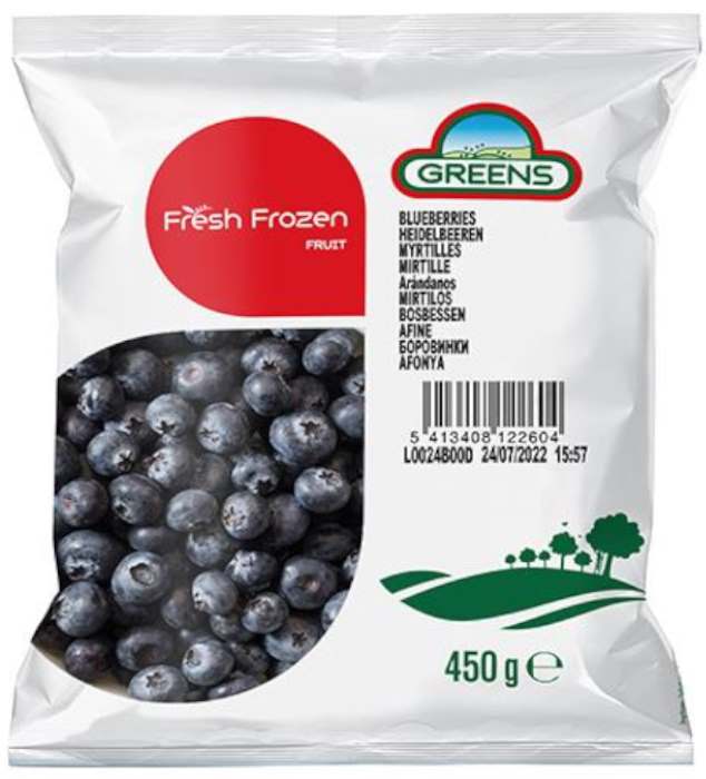 GREENS FROZEN BLUEBERRIES 450gr