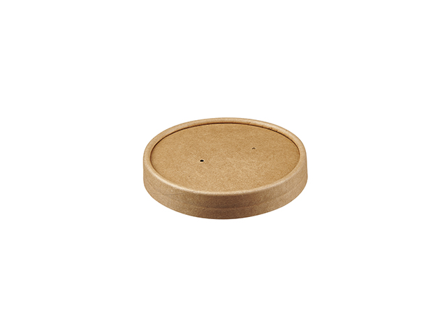 KPAPERLID08 8/12oz Kraft PE Lined Paperboard Lids