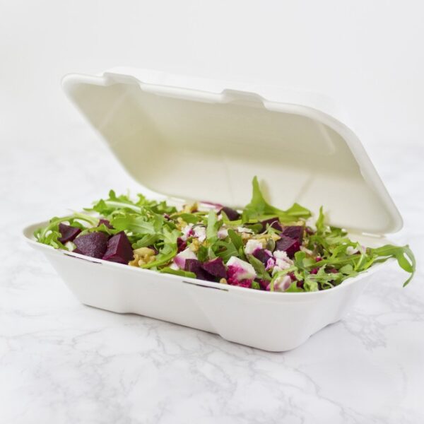 9x6 Large Bagasse Food Box HBB96 1X50