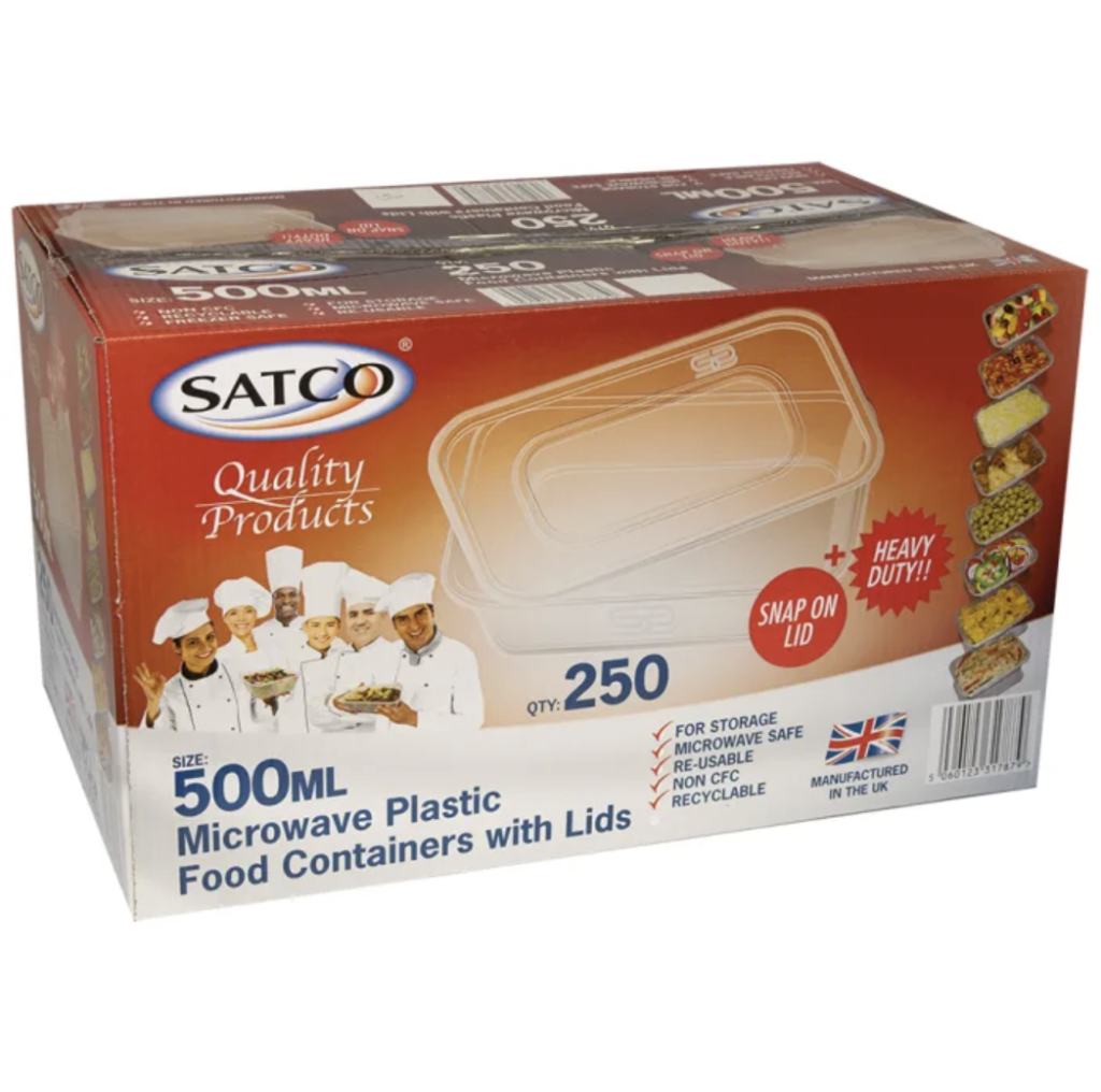 Satco 500ml Microwave Plastic Containers with Lids-1x250