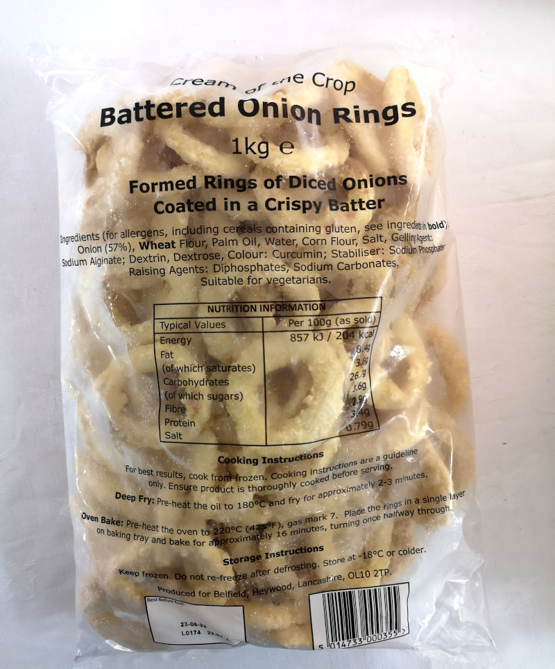 Battered Onion Rings 1kg