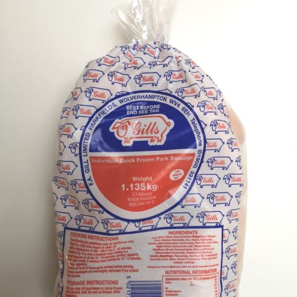 8s Gills Sausages IQF8s 12x1.13kg