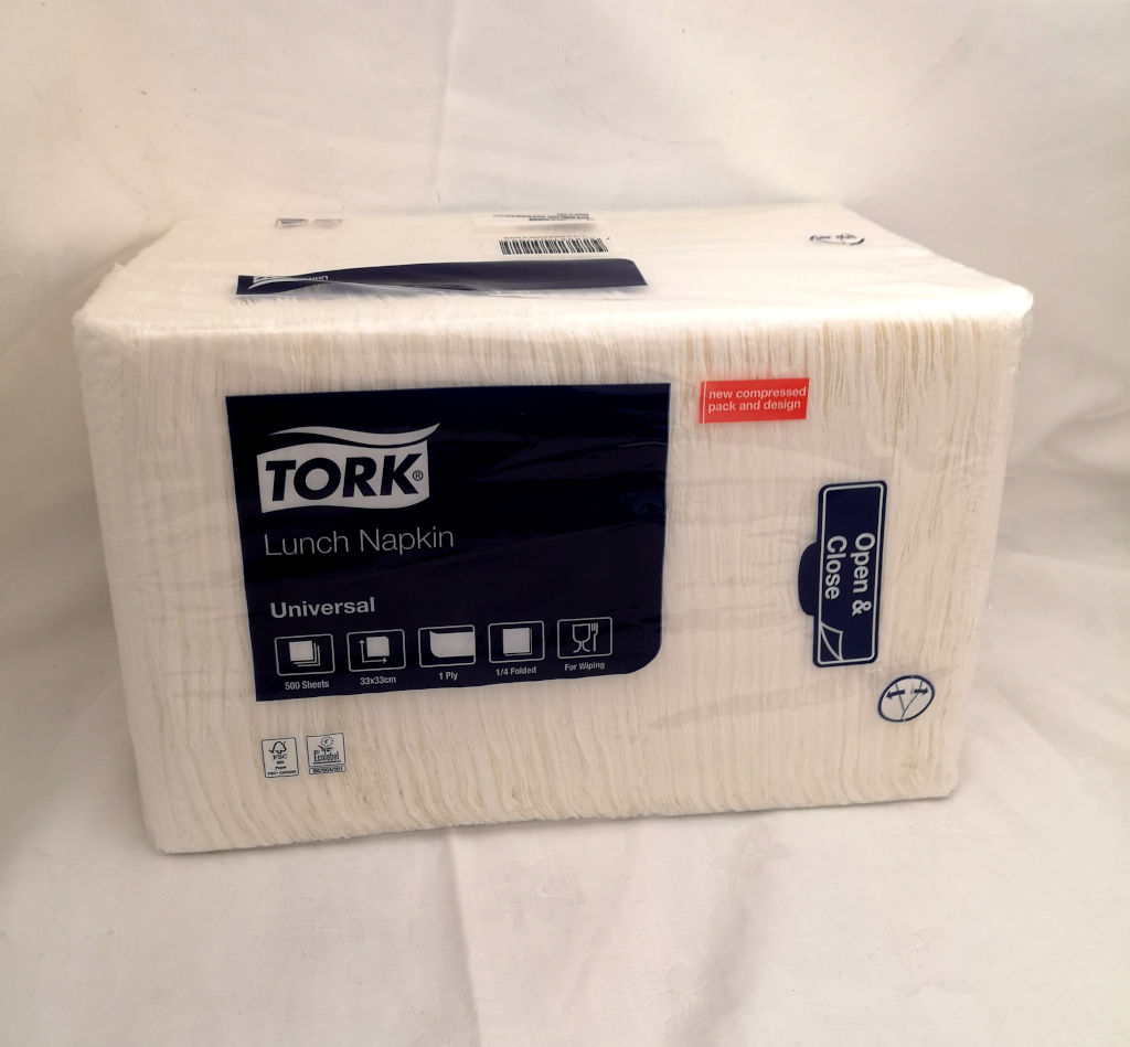 1Ply White Lunch Napkin 10x500's